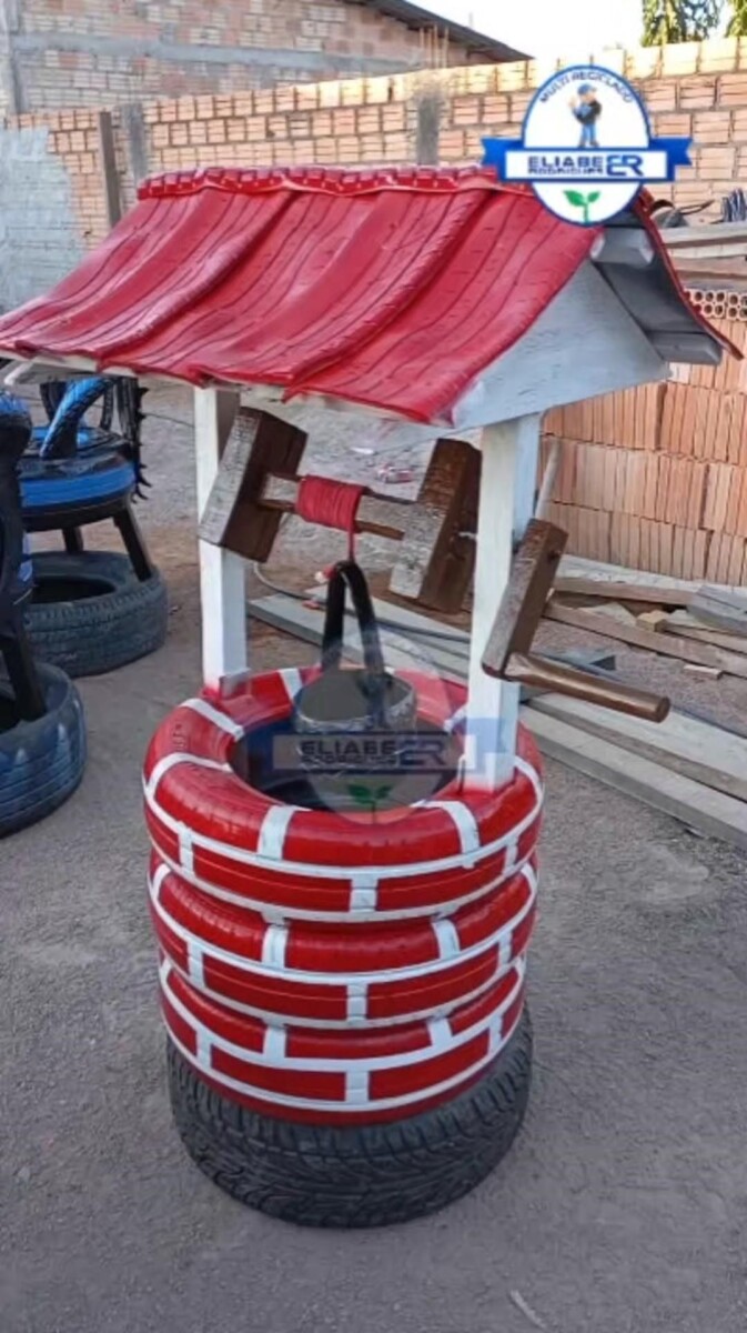 D&eacute;coration jardin pneus recycl&eacute;s