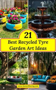 Décoration jardin pneus recyclés