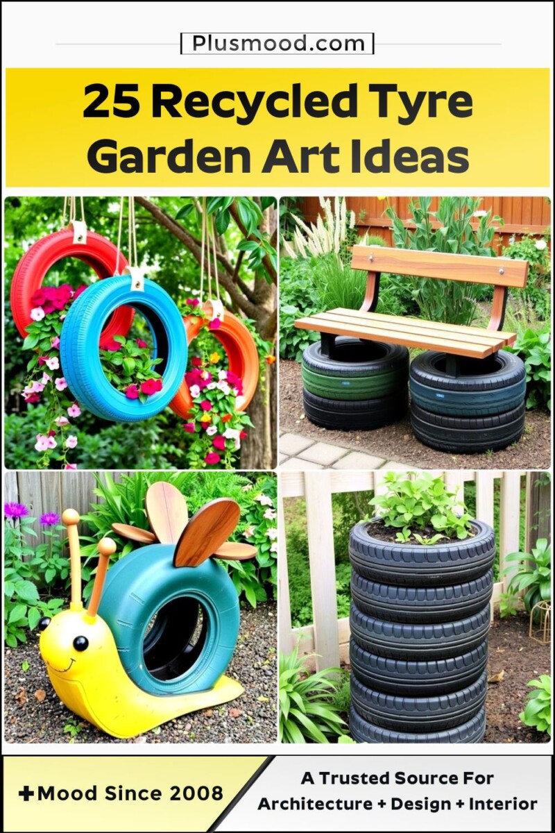 D&eacute;coration jardin pneus recycl&eacute;s