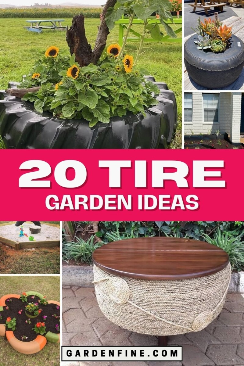 D&eacute;coration jardin pneus recycl&eacute;s