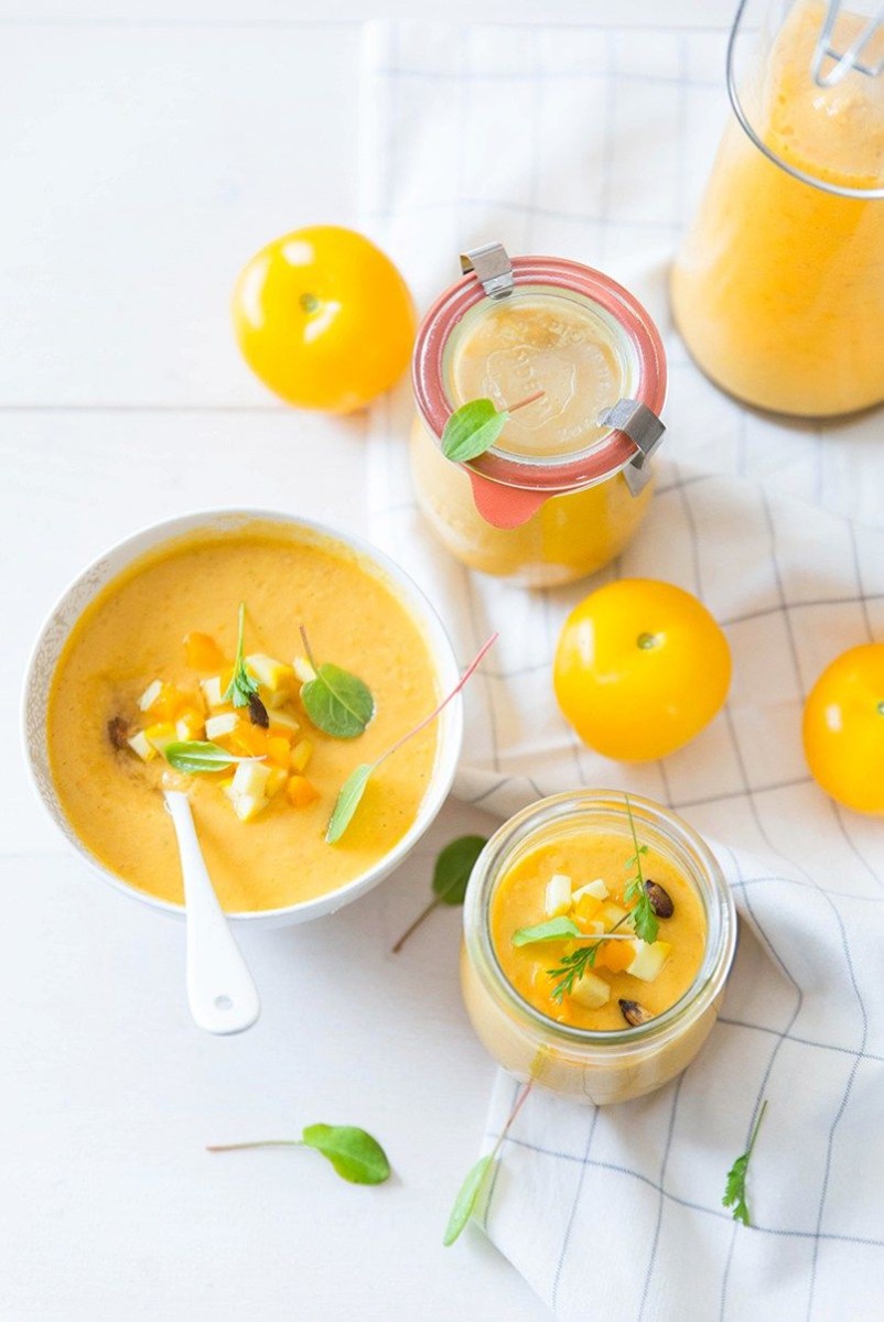 Gaspacho fraise huile d'olive