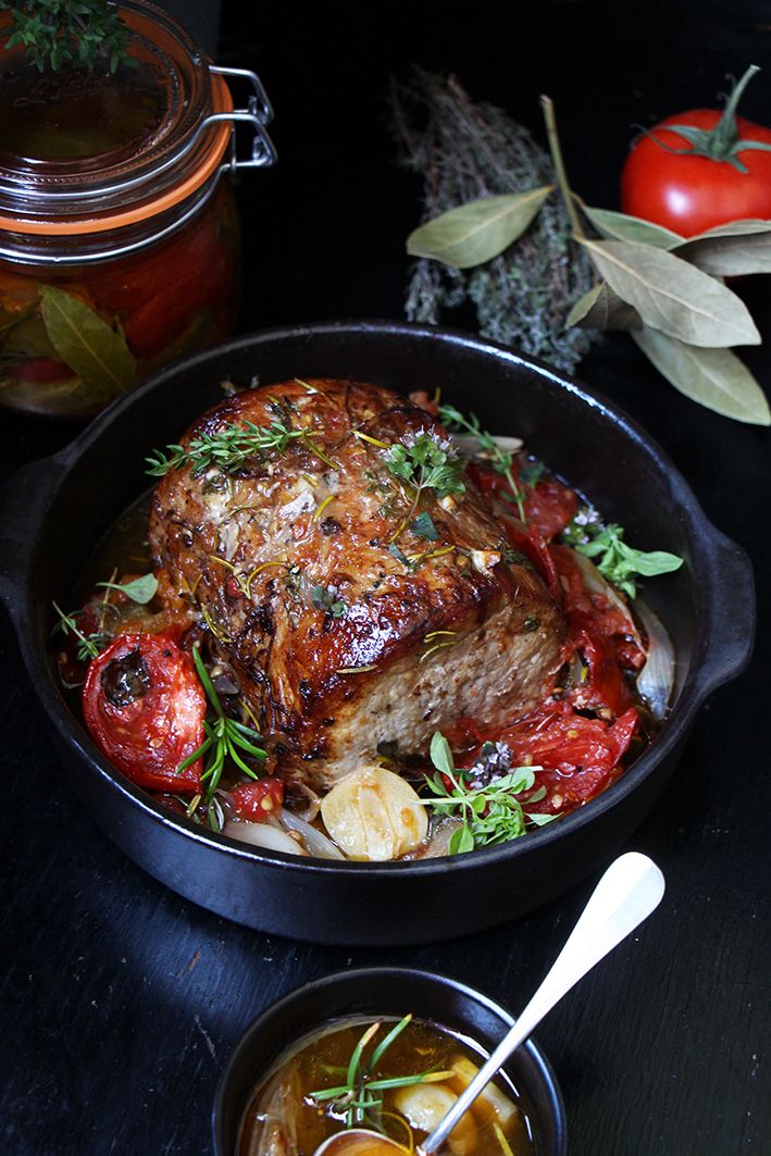 Sandre r&ocirc;ti jus d'herbes