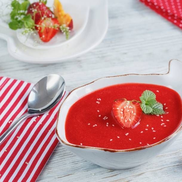 Gaspacho fraise huile d'olive