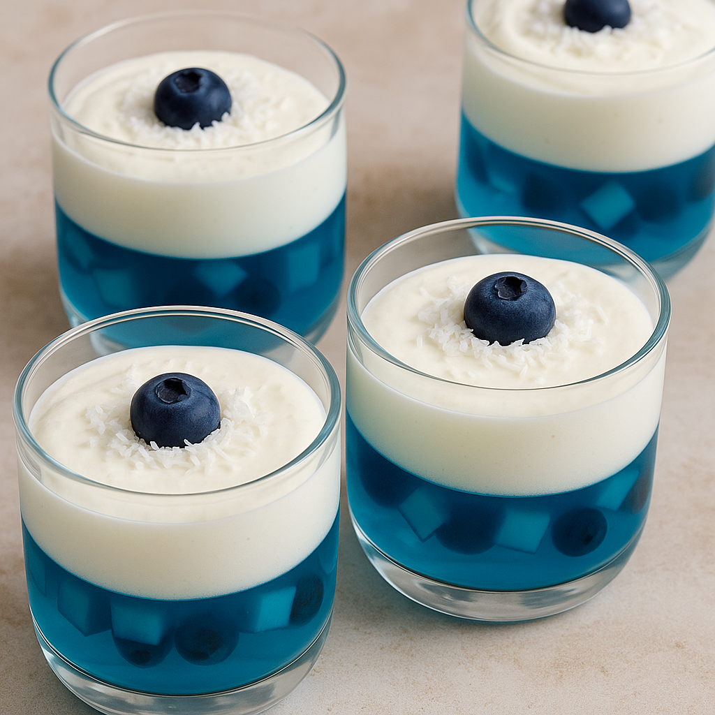 Bavarois vanille bleue