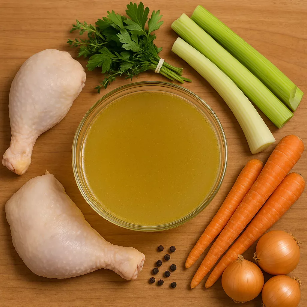 Bouillon de poule l&eacute;gumes tourn&eacute;s