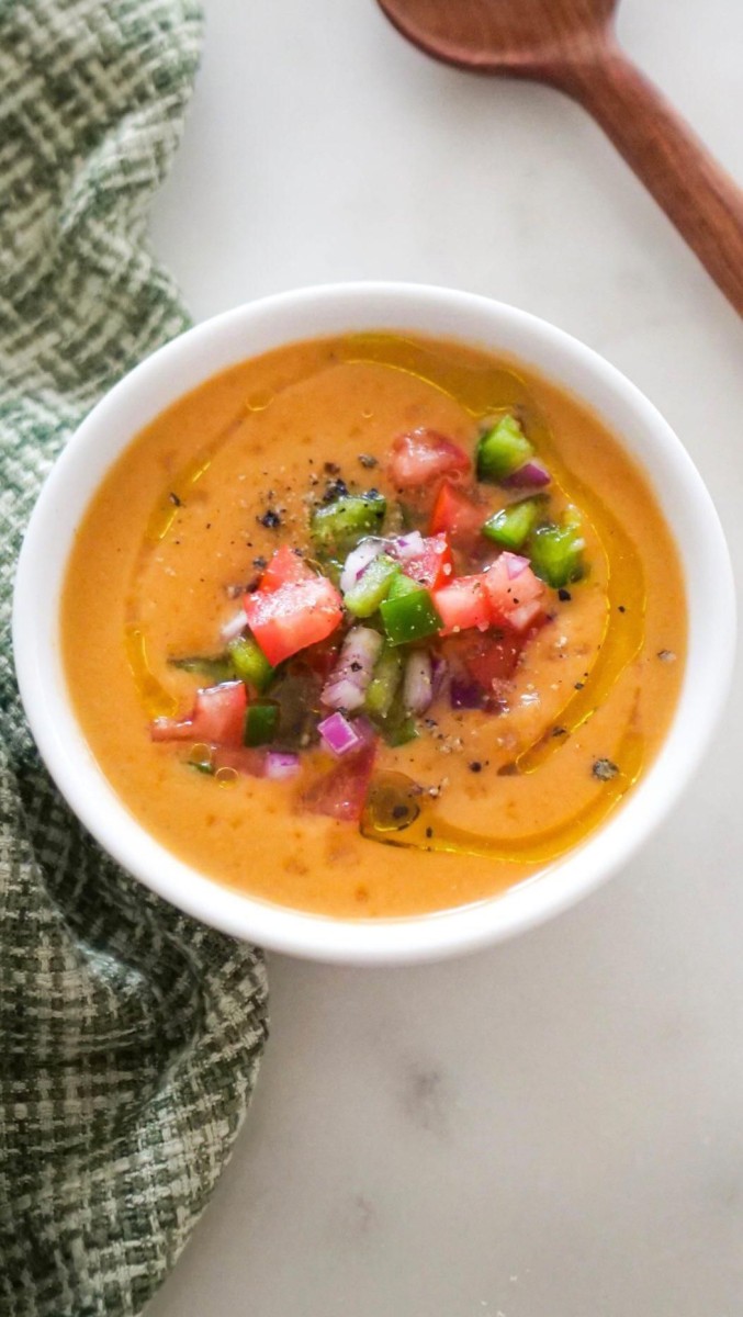 Gaspacho fraise huile d'olive